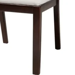 Dining Chairs-Kirkland's Home Abaca And Mahogany Armless Dining Chair Brown/Tan/Ivory