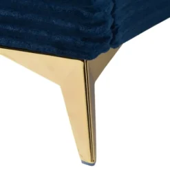 Beds & Headboards-Kirkland's Home Abba Velvet Ribbed Queen Bed Frame Blue