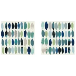 Canvas Art-Kirkland's Home Abstract Leaf Giclee Canvas Art Prints, Set Of 2 Blue/Green