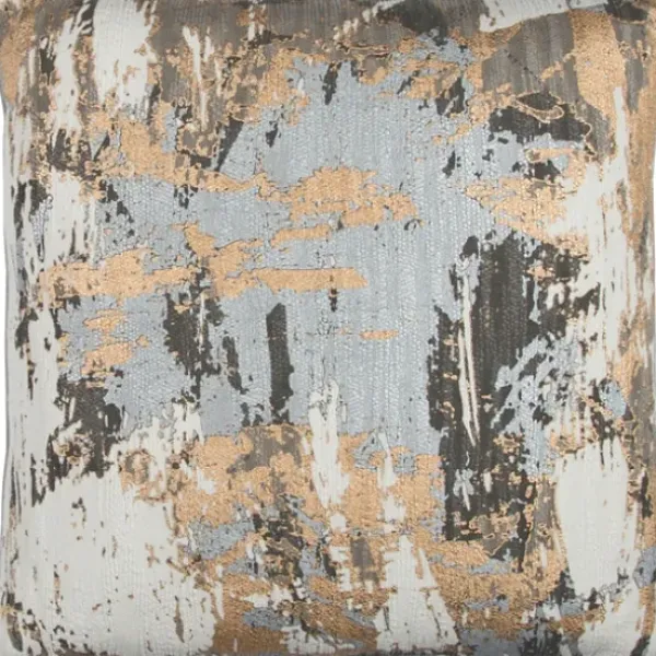 Pillows-Kirkland's Home Abstract Metallic Foil Pillow Silver/Gold