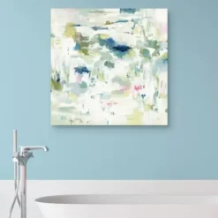 Canvas Art-Kirkland's Home Abstract Reflections Canvas Art Print, 35X35 In. White/Green/Blue