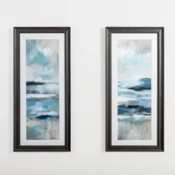 Framed Art-Kirkland's Home Abstract Seascape Ii Framed Art Print Blue