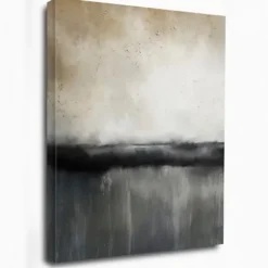 Canvas Art-Kirkland's Home Abstract Sunset Canvas Art Print Tan/Black/White