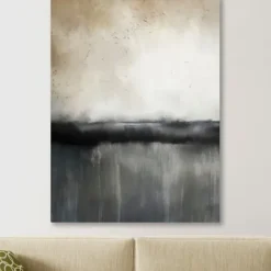 Canvas Art-Kirkland's Home Abstract Sunset Canvas Art Print Tan/Black/White