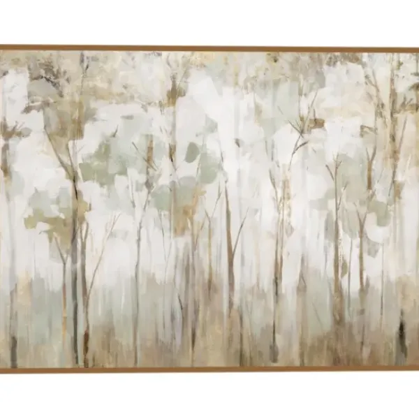 Canvas Art-Kirkland's Home Abstract Woodland Forest Framed Canvas Art Print Gray/White