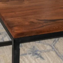 Coffee Tables-Kirkland's Home Acacia Wood And Black Iron Coffee Table Brown