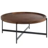 Coffee Tables-Kirkland's Home Acacia Wood Round Tray Top Coffee Table Brown