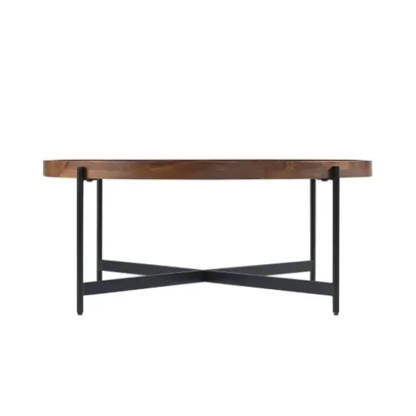 Coffee Tables-Kirkland's Home Acacia Wood Round Tray Top Coffee Table Brown