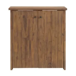 Entryway Furniture-Kirkland's Home Acacia Wood X Back Storage Shoe Cubbie Black/Brown