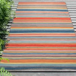 Outdoor Rugs-Kirkland's Home Adelaide Diamond Outdoor Area Rug, 6X9 Brown