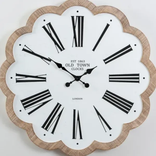 Clocks-Kirkland's Home Adelyn Scalloped Edge Wood Clock