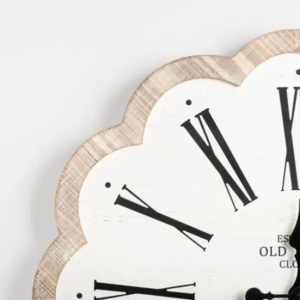 Clocks-Kirkland's Home Adelyn Scalloped Edge Wood Clock