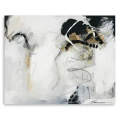 Canvas Art-Kirkland's Home Against All Odds Abstract Canvas Art Print White/Black/Gold