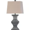 Table Lamps-Kirkland's Home Aged Black Candlestick Base Table Lamp, 33 In. White
