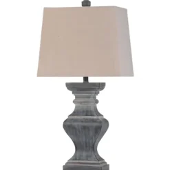 Table Lamps-Kirkland's Home Aged Black Candlestick Base Table Lamp, 33 In. White