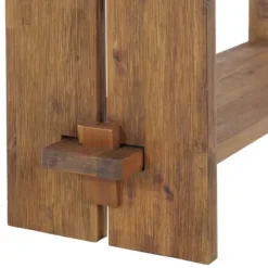 Benches & Ottomans-Kirkland's Home Aged Brown Acacia Wood Board Bench
