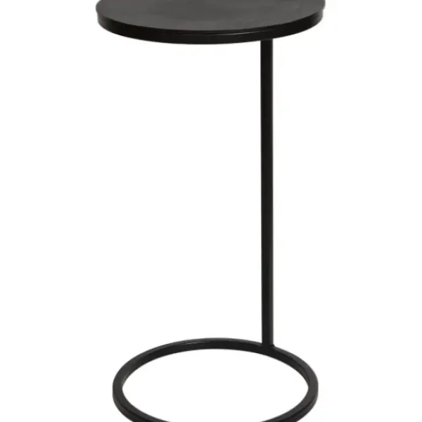 Accent & End Tables-Kirkland's Home Aged Metal Frame Slab Top Accent Table Black