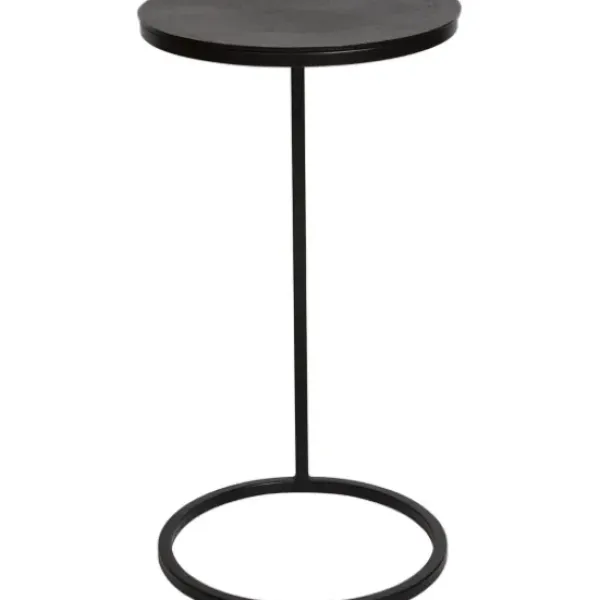 Accent & End Tables-Kirkland's Home Aged Metal Frame Slab Top Accent Table Black