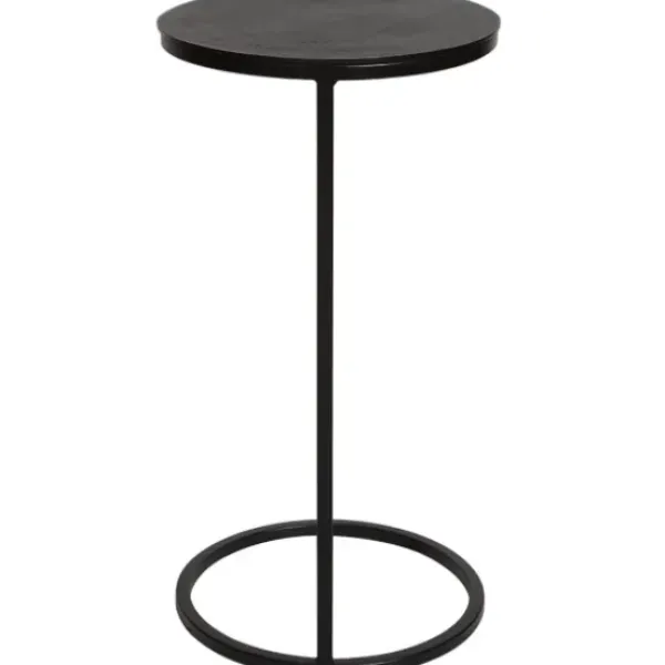 Accent & End Tables-Kirkland's Home Aged Metal Frame Slab Top Accent Table Black