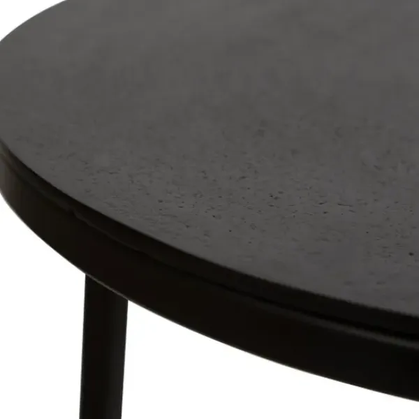 Accent & End Tables-Kirkland's Home Aged Metal Frame Slab Top Accent Table Black