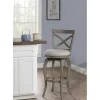 Bar Stools & Counter Height Stools-Kirkland's Home Aged X Back Counter Swivel Stool Gray