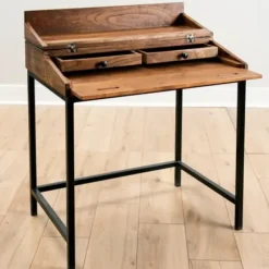 Office Furniture-Kirkland's Home Aiden Acacia Wood Writing Desk