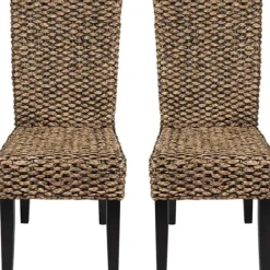 Dining Chairs-Kirkland's Home Alana Water Hyacinth Parson Chairs, Set Of 2 Brown