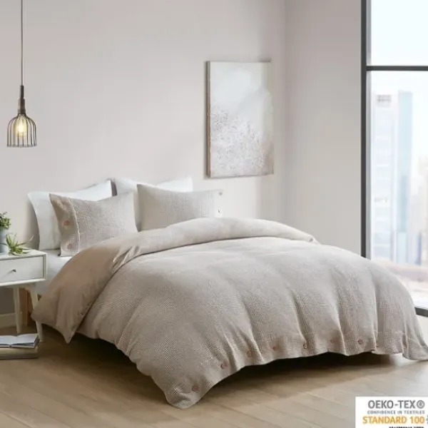 Duvets-Kirkland's Home Alaya 3-Pc. California King Waffle Duvet Set Ivory
