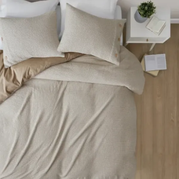 Duvets-Kirkland's Home Alaya 3-Pc. California King Waffle Duvet Set Ivory