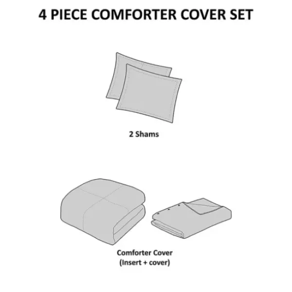 Duvets-Kirkland's Home Alaya 4-Pc. California King Waffle Duvet Set Tan