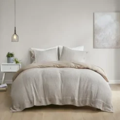 Duvets-Kirkland's Home Alaya 4-Pc. Full/Queen Waffle Duvet Set Tan