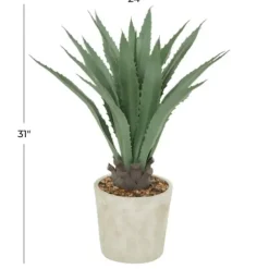 Arrangements & Greenery-Kirkland's Home Aloe Barbadensis In Pebble Planter Green/White