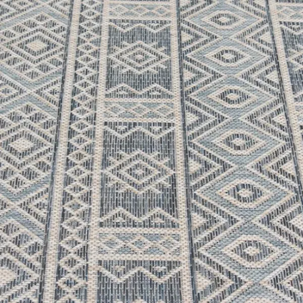 Outdoor Rugs-Kirkland's Home Aloha Botanical Indoor/Outdoor Rug, 5X7 Blue