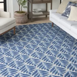 Outdoor Rugs-Kirkland's Home Aloha Botanical Indoor/Outdoor Rug, 3X5 Blue