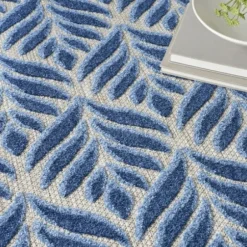 Outdoor Rugs-Kirkland's Home Aloha Botanical Indoor/Outdoor Rug, 3X5 Blue