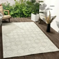 Outdoor Rugs-Kirkland's Home Aloha Ivory Botanical Indoor/Outdoor Area Rug, 3X5 Ivory/Gray