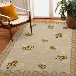 Outdoor Rugs-Kirkland's Home Aloha Ivory Geometric Indoor/Outdoor Area Rug, 3X5 Ivory/Gray