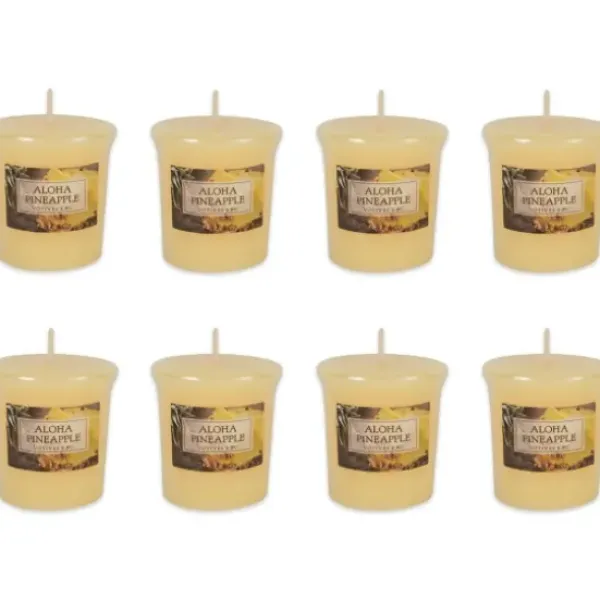 Candles-Kirkland's Home Aloha Pineapple Votive Candles, Set Of 8 Yellow