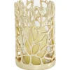 Candle Holders-Kirkland's Home Aluminum Coral Hurricane, 8 In. Gold