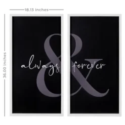 Wall Quotes & Signs-Kirkland's Home Always & Forever Framed Wall Plaques, Set Of 2 Black