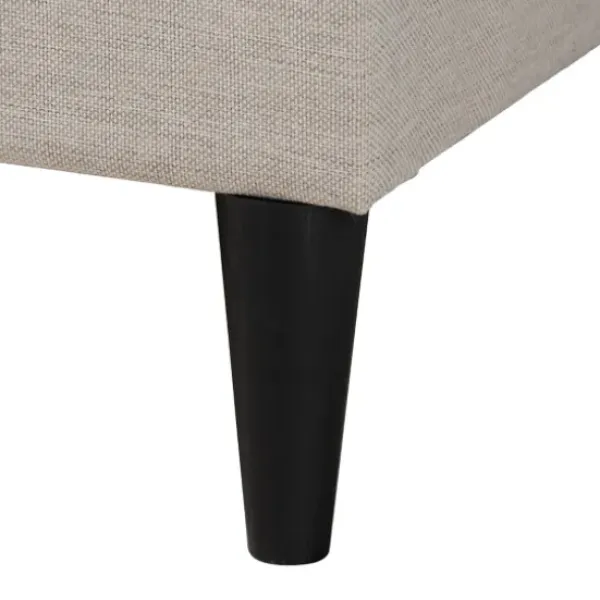 Beds & Headboards-Kirkland's Home Amala Beige Button Tufted Queen Bed Frame Tan