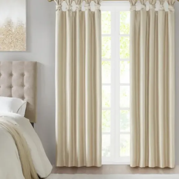 Curtains & Drapes-Kirkland's Home Amber Stripe Single Curtain Panel, 84 In. Tan/Red