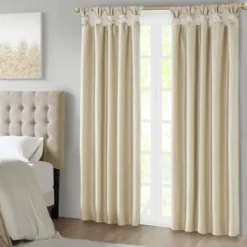 Curtains & Drapes-Kirkland's Home Amber Stripe Single Curtain Panel, 84 In. Tan/Red