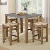 Dining Tables-Kirkland's Home Amber Wood And Faux Concrete Dining Table Brown/Gray