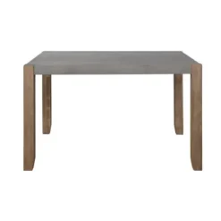 Dining Tables-Kirkland's Home Amber Wood Faux Concrete Top Dining Table Brown