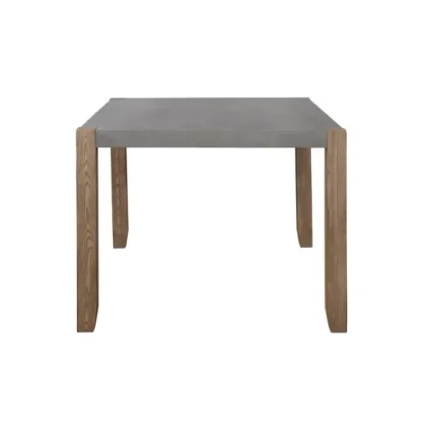 Dining Tables-Kirkland's Home Amber Wood Faux Concrete Top Dining Table Brown