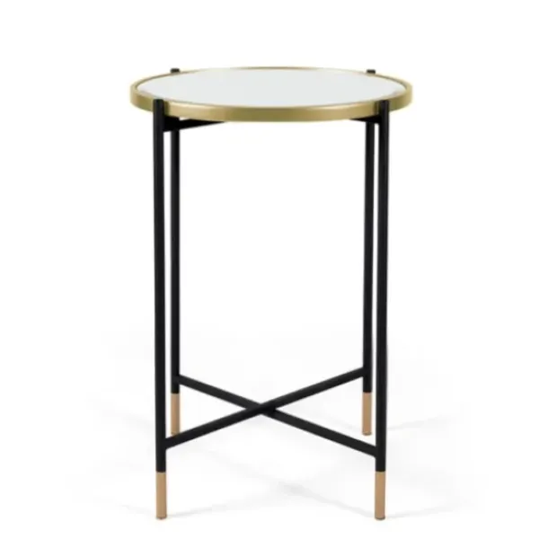 Accent & End Tables-Kirkland's Home Anastasia Mirrored Metal Accent Tables, Set Of 3 Black