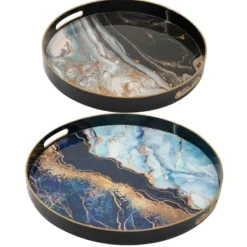Decorative Trays-Kirkland's Home And Beige Mussel Shell Mother Of Pearl Tray Gray