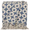 Blankets & Throws-Kirkland's Home And Beige Patterned Fringe Throw Blue