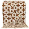 Blankets & Throws-Kirkland's Home And Beige Patterned Fringe Throw Brown